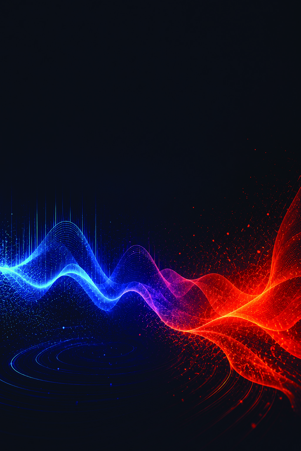 Abstract acoustic and electromagnetic waveform art representing the IGNIS technology family